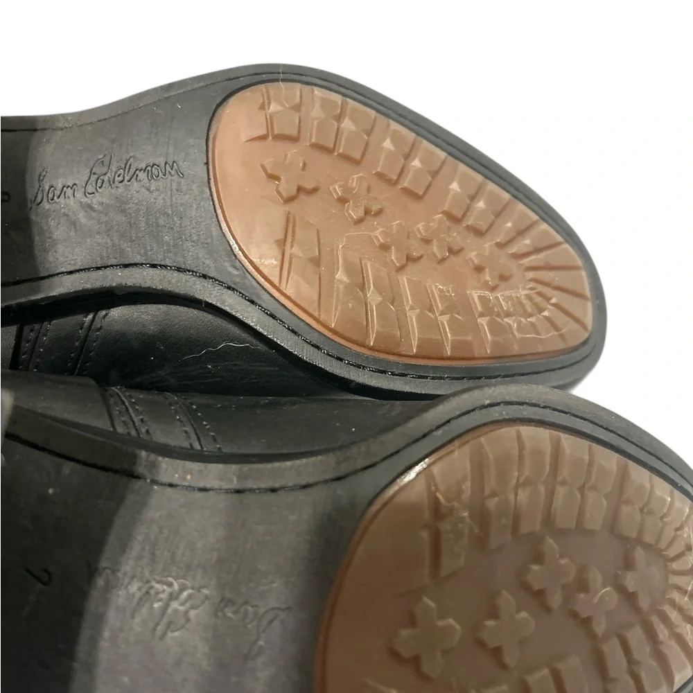 Sam Edelman, Dalma. Black Leather Ankle Boots - Picture 7 of 8